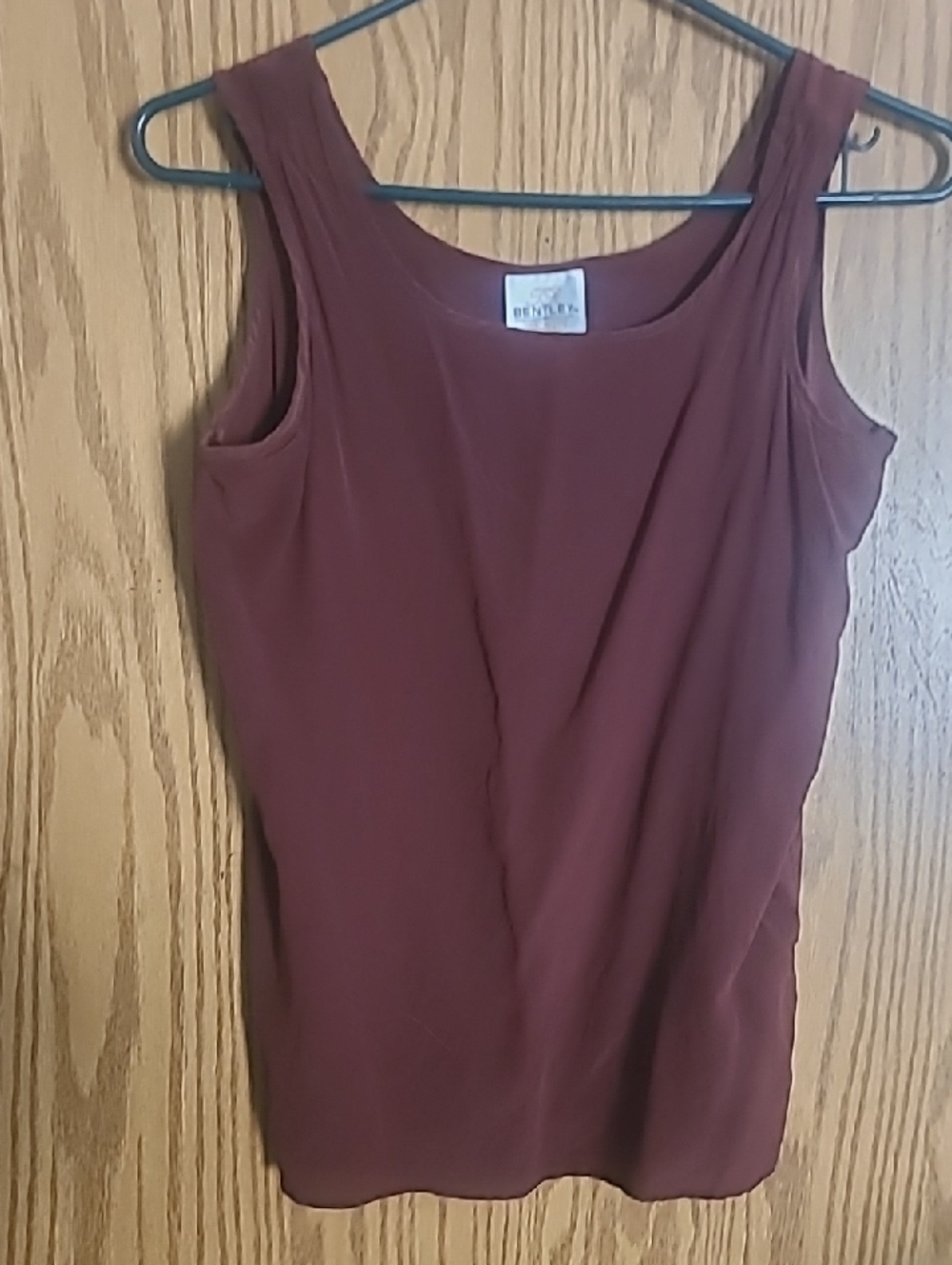 Everyday Vintage Scoop Neck Silk Tank Top in Neutral Brown